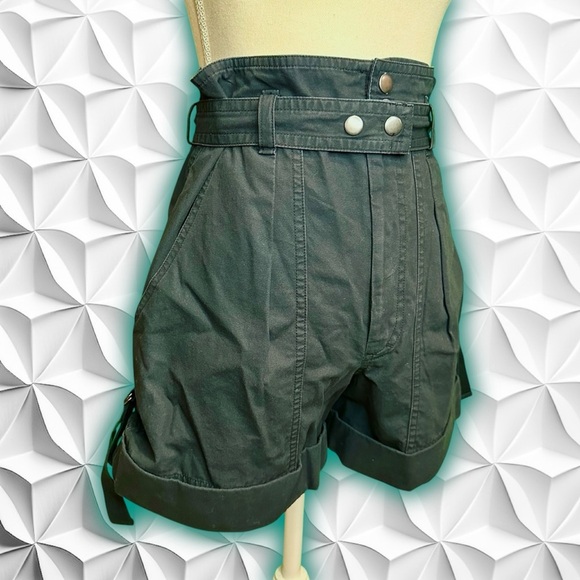 NWT Isabel Marant Étoile ‘Kalosco Belted Cotton Shorts’ in “Faded Night” Blue 2 - Picture 15 of 16